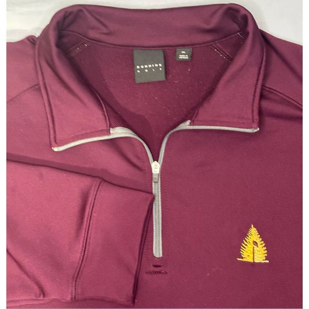 Dunning Golf XL Extra Large Men's  1/4 Zip Stretch Golf Pullover Red Burgundy